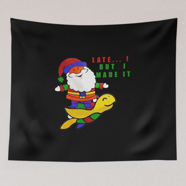 Item preview, late Santa Claus on a flying turtle finally arrived designed and sold by twobillion.
