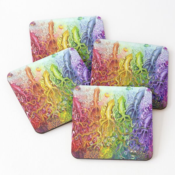Item preview, Twisted Interwoven Rainbow Squids designed and sold by Kevin Middleton.