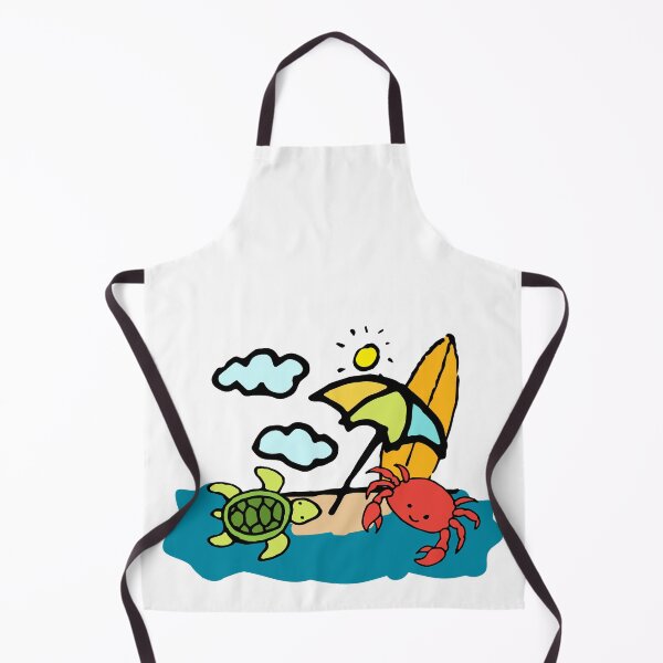 Item preview, Turtle and sea crab under the sunshade and surf in the sand for summertime lovers designed and sold by Jerneja.