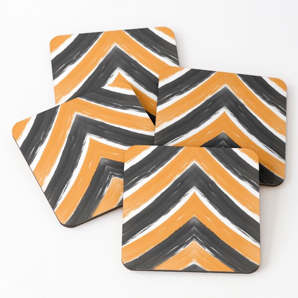 Item preview, Orange and Black Chevron Strokes designed and sold by DanaAndTheBooks.