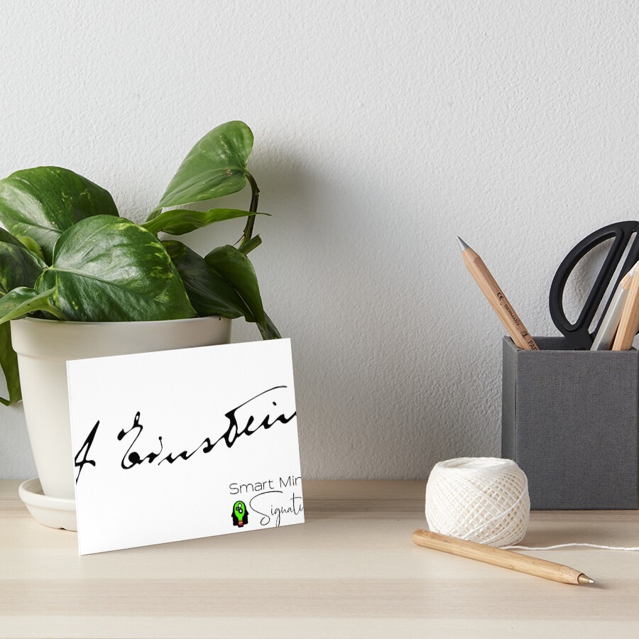 Signatures Series Albert Einstein Art Board Print
