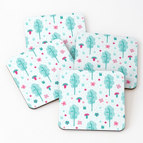 Item preview, Pink Flower and Trees Summer Spring Pattern  designed and sold by travellb.