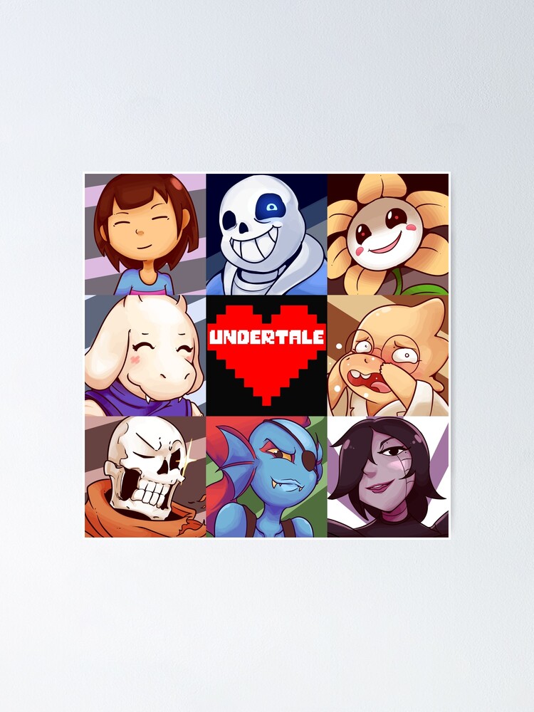 Undertale Sans Magnet - Pixel Fan Art - Annoying Dog Papyrus Frisk Flowey