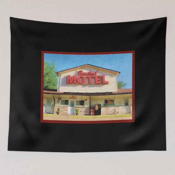 Item preview, Roadside motel, vintage motel, retro motel, humorous tacky motel, retro sunset, vintage vacation, roadside signs designed and sold by The Snarky  Psychologist.