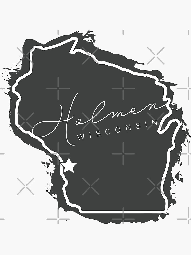 "Holmen Wisconsin State Painted Map" Sticker by SaltyLoon Redbubble