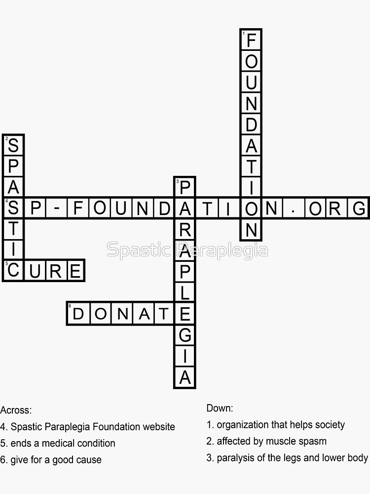 "SPF Crossword 1" Sticker by SpasticWorld Redbubble