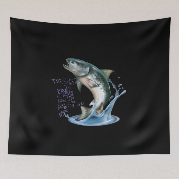 Item preview, jumping fish realistic Men Jump Blue Marlin Sport Fishing Saltwater Fish Fisherman Reel It Boat Lure Catch Ocean Vacation Crewneck T-Shirt designed and sold by SISSOUSTORE.