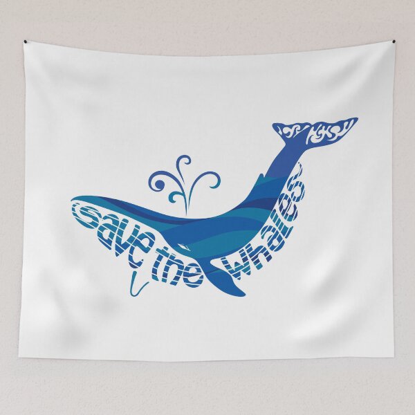 Item preview, Save the Whales dark blue designed and sold by just-art.