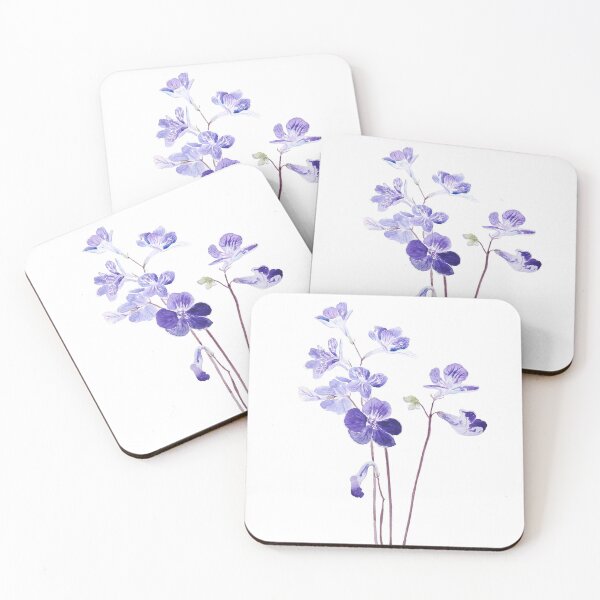 Item preview, hand painted purple Cape primrose flowers watercolor  designed and sold by SelenePaintings .