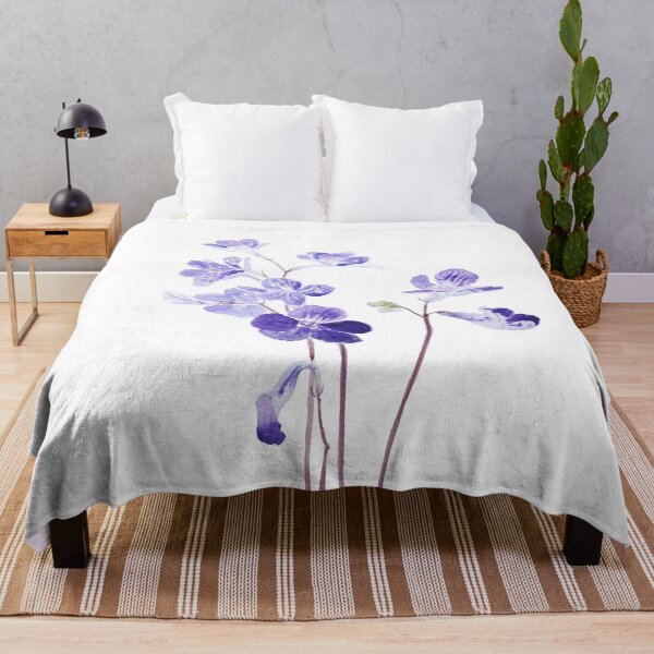 Item preview, hand painted purple Cape primrose flowers watercolor designed and sold by ColorandColor.