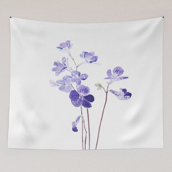 Item preview, hand painted purple Cape primrose flowers watercolor  designed and sold by ColorandColor.
