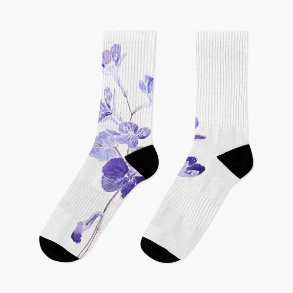Item preview, hand painted purple Cape primrose flowers watercolor  designed and sold by ColorandColor.