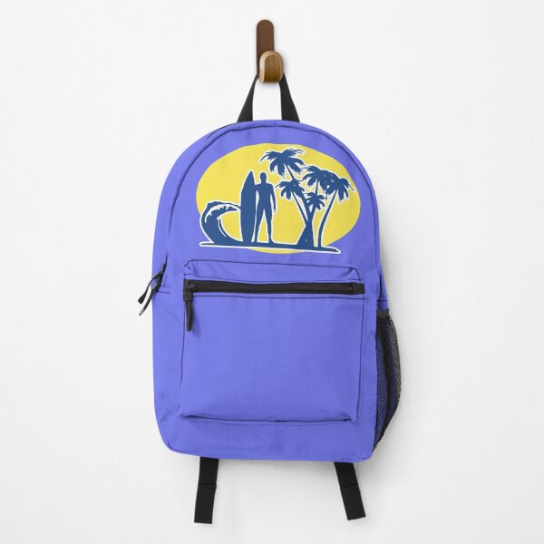 Item preview, Surfs Up! - Blue Surfer Silhouette on Yellow Oblong BG designed and sold by ThisNThatImages.