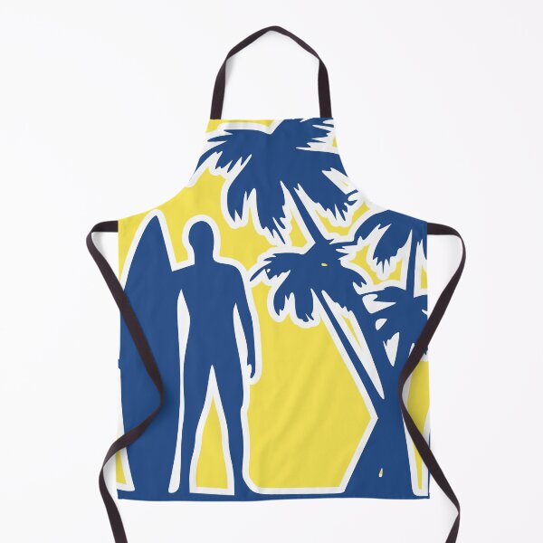 Item preview, Surfs Up! - Blue Surfer Silhouette on Yellow Oblong BG designed and sold by ThisNThatImages.