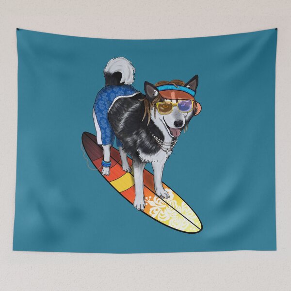 Item preview, Surfer Dude Heterochromatic Husky designed and sold by creativekeener.