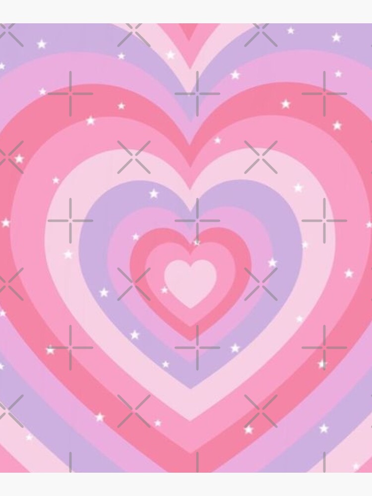 Aesthetic y2k pink pastel hearts with stars  Art Board Print for Sale by  Angela Aurel