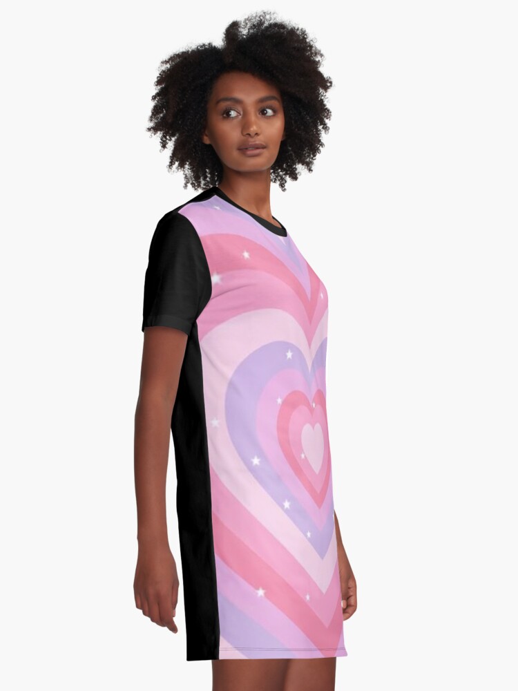 aesthetic y2k pink and purple pastel hearts | A-Line Dress