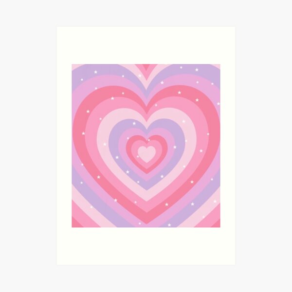 aesthetic y2k pink and purple pastel hearts  Art Board Print for Sale