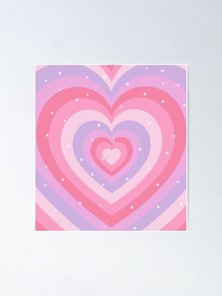 aesthetic y2k pink and purple pastel hearts 