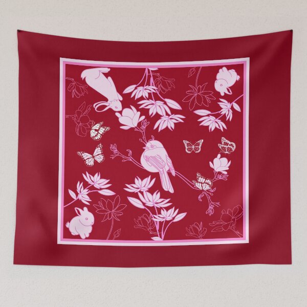 Item preview, Happy red nature walk with bunny, bird and butterflies designed and sold by SueKnox.
