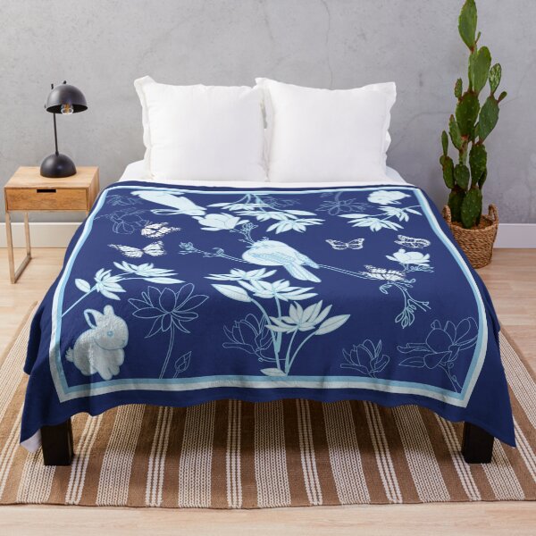 Item preview, Happy blue nature walk with bunny, bird and butterflies designed and sold by SueKnox.