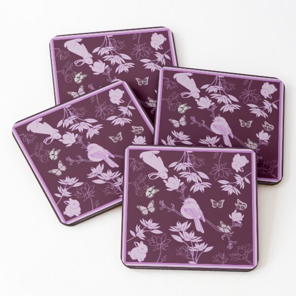 Item preview, Purple nature walk with bunny, bird and butterflies designed and sold by SueKnox.