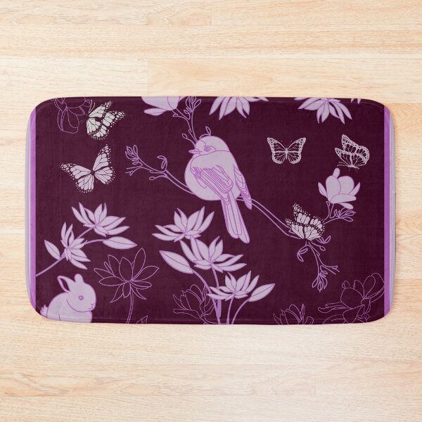 Item preview, Purple nature walk with bunny, bird and butterflies designed and sold by SueKnox.
