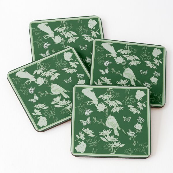 Item preview, Green nature walk with bunny, bird and butterflies designed and sold by SueKnox.