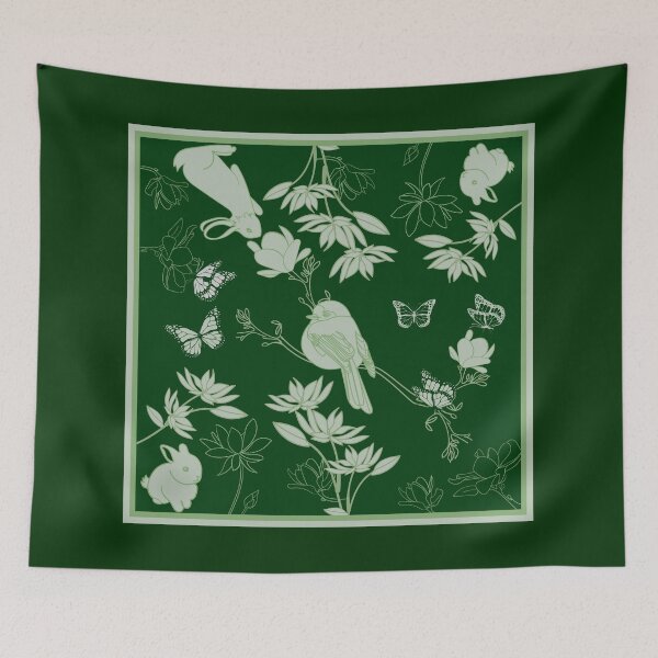 Item preview, Green nature walk with bunny, bird and butterflies designed and sold by SueKnox.