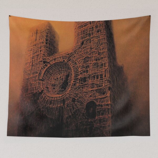 Item preview, Untitled (Cathedral), by Zdzisław Beksiński designed and sold by JustContemplate.