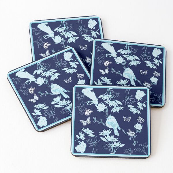 Item preview, Blue nature walk with bunny, bird and butterflies designed and sold by SueKnox.