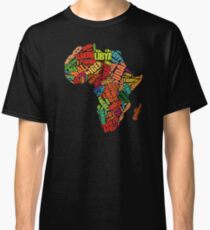 Africa Word Pattern Africa Map T-Shirt Classic T-Shirt