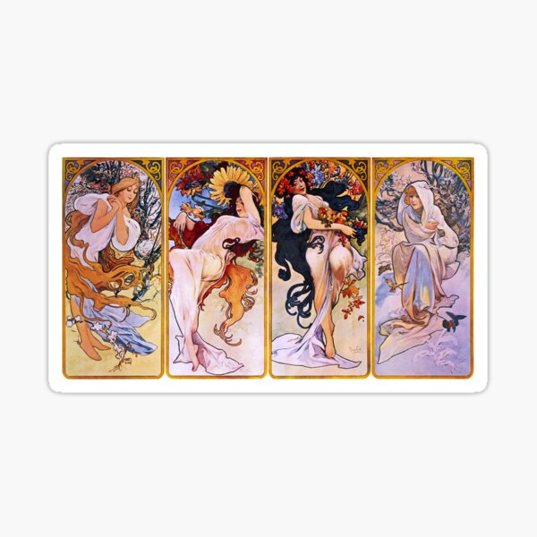 Item preview, 'The Four Seasons' by Alphonse Mucha (Reproduction) designed and sold by Classic Visions Gallery.