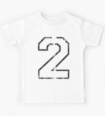 White Distressed Sports Number 2 Kids T-Shirt