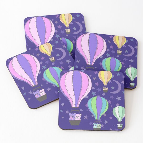 Item preview, Ballooning Bears Rainbow Race Nighttime Sky designed and sold by QuirkyCraftz.