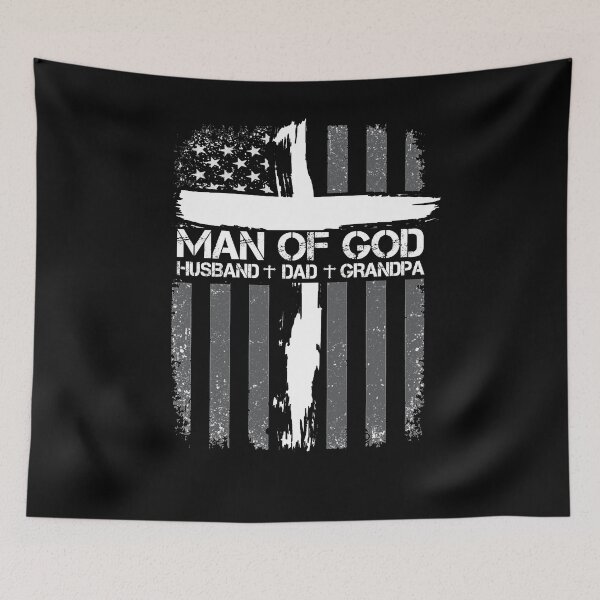 Item preview, Man Of God Husband Dad Grandpa American Flag Christian Cross designed and sold by omerherbert.