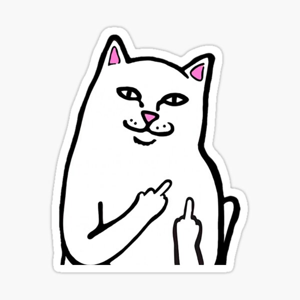 rip and dip cat middle finger