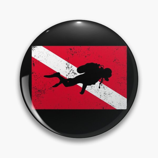 Item preview, Diver Down Flag Scuba Diver Silhouette Scuba Diving Gear designed and sold by DynamicDesign.
