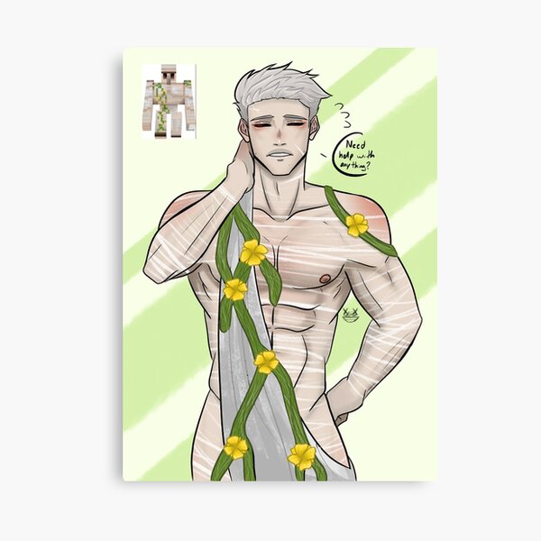 "Iron golem as a human" Canvas Print for Sale by SilasJArt627 Redbubble