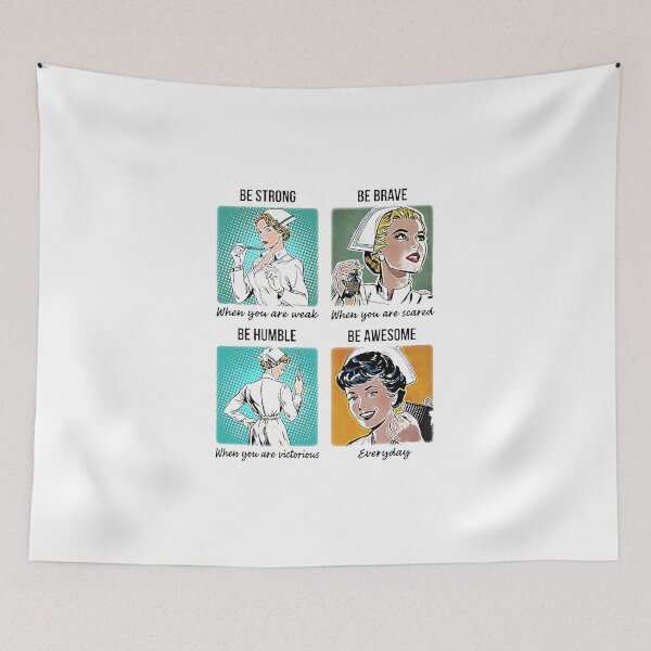 Item preview, Pop Art Nurses Be Strong Be Brave Be Humble Be Awesome designed and sold by Florian-1.