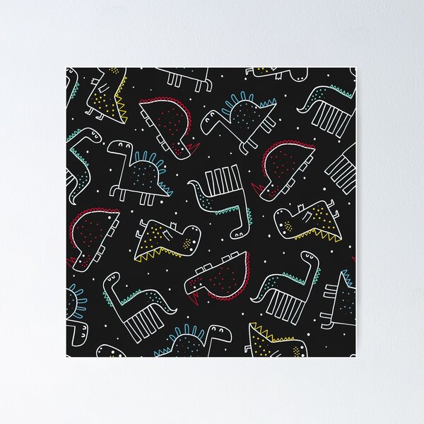 Item preview, Lin Drawing, Outline, Dinosaur Seamless Pattern, Dinosaur Seamless Pattern Design designed and sold by graphic-genie.