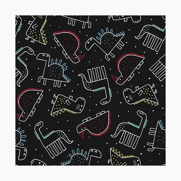 Item preview, Lin Drawing, Outline, Dinosaur Seamless Pattern, Dinosaur Seamless Pattern Design designed and sold by graphic-genie.