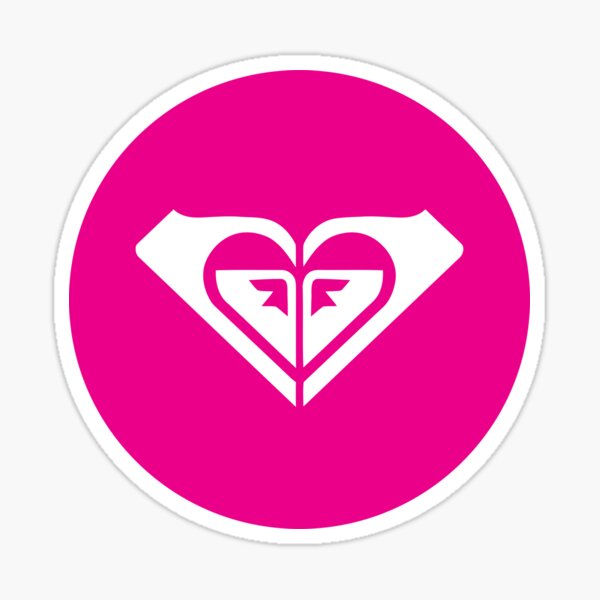 1 x Roxy white logo with fluorescent pink flower car sticker 