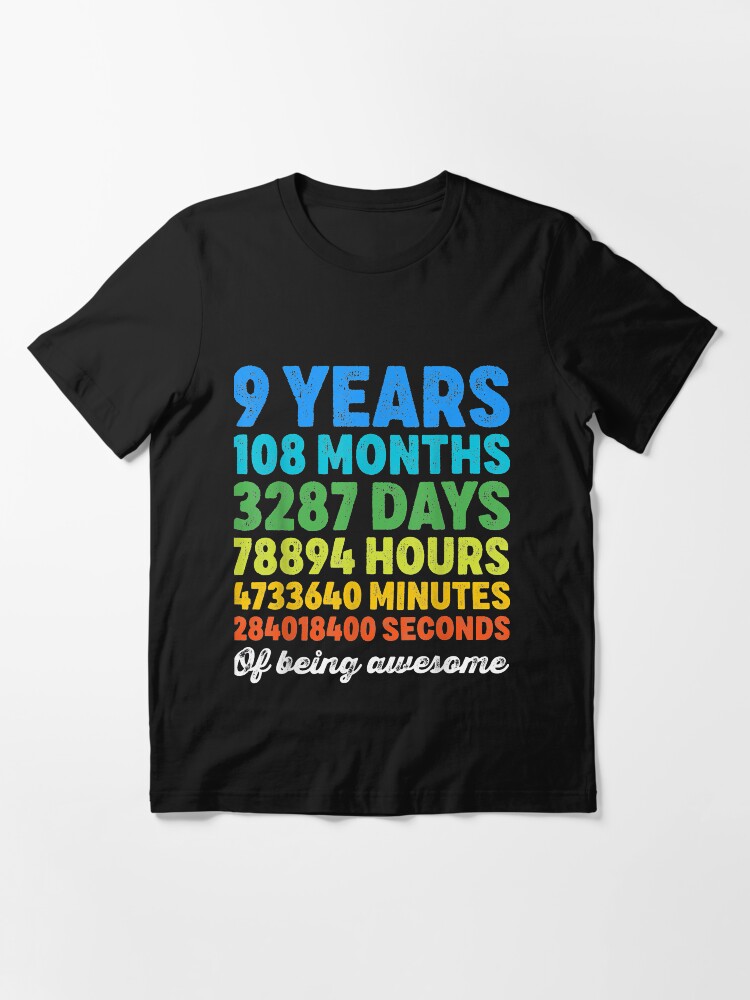 9 Years Old Gifts 9th Birthday Shirt Vintage Retro Countdown Essential T Shirt for Sale by Oscar123412 Redbubble