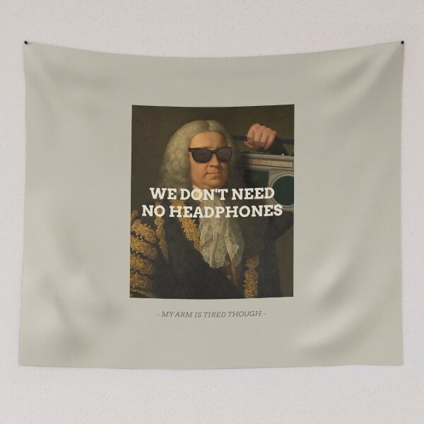 Item preview, WE DON'T NEED NO HEADPHONES | - MY ARM IS TIRED THOUGH  - designed and sold by AladdinMktgs.