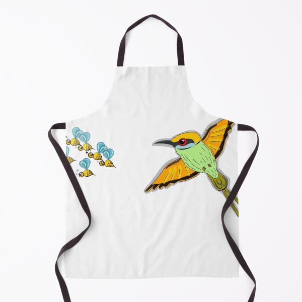Item preview, Green bee eater hunting bee cartoon sticker concept designed and sold by wonderisland.