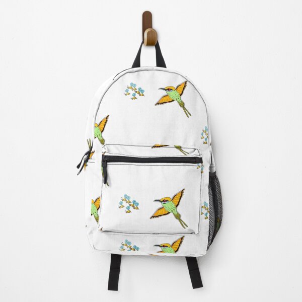 Item preview, Green bee eater hunting bee cartoon sticker concept designed and sold by wonderisland.