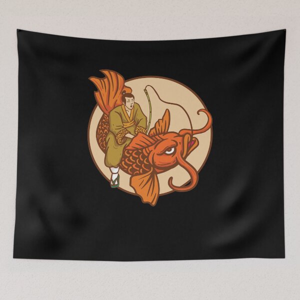 Item preview, Samurai Japanese carp goldfish koi orange fish Ying Yang koi designed and sold by FalkDania.