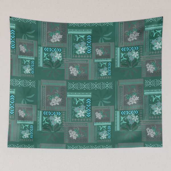 Item preview, Hawaiian - Samoan Green Art Board Patchwork designed and sold by sunnthreads.