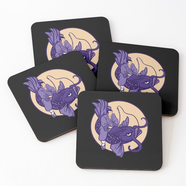 Item preview, Samurai Japanese goldfish carp koi purple fish Ying Yang koi designed and sold by FalkDania.